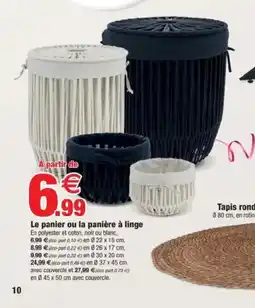 Bazarland Le panier ou la panière à linge offre