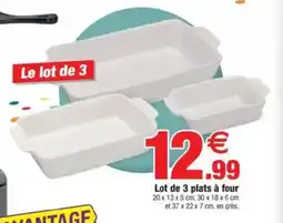 Bazarland Lot de 3 plats à four offre