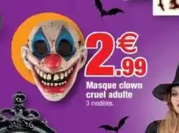 Bazarland Masque clown cruel adulte offre