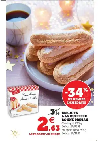 Super U Biscuits a la cuillere bonne maman offre