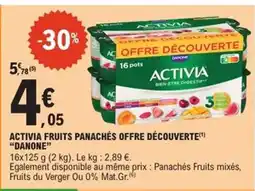 E.Leclerc Express DANONE Activia fruits panachés offre découverte offre