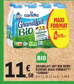 E.Leclerc Express CANDIA Grandlait uht bio demi- écréme maxi formati offre