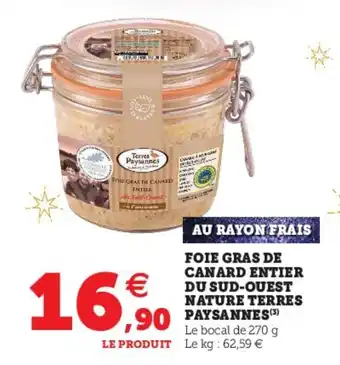 Super U Foie gras de canard entier offre