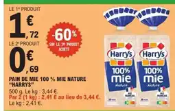 E.Leclerc Express HARRYS Pain de mie 100 % mie nature offre