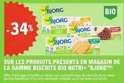 E.Leclerc Express BJORG Sur les produits présents en magasin de la gamme biscuits bio nutri+ offre