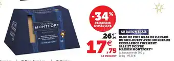 Super U Bloc de foie gras de canard du sud-ouest avec morceaux offre