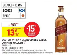 Intermarché Scotch whisky blended red label johnnie walker offre
