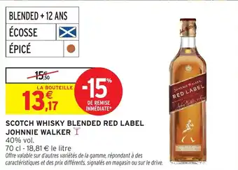Intermarché Scotch whisky blended red label johnnie walker offre
