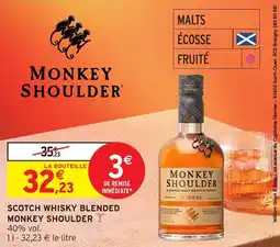 Intermarché Scotch whisky blended monkey shoulder offre