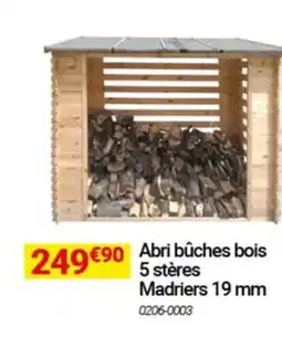 Oogarden Abri buches bois 5 stères Madriers 19 mm offre