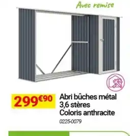 Oogarden Abri buches métal 3,6 stères Coloris anthracite offre
