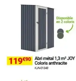 Oogarden Abri métal 1,3 m² J 249 Coloris anthracite offre