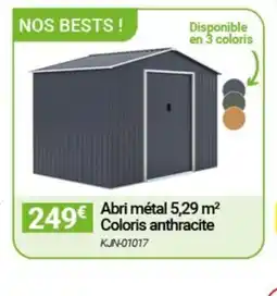Oogarden Abri métal 1,3 m² J 249 Coloris anthracite offre