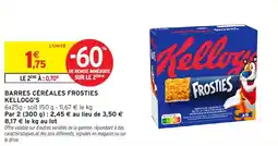 Intermarché Barres céréales frosties kellogg's offre