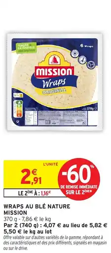 Intermarché Wraps au blé nature mission offre