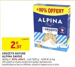 Intermarché Crozets nature alpina savoie offre