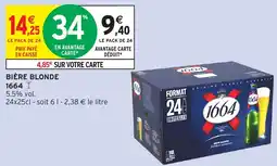 Intermarché Bière blonde 1664 offre