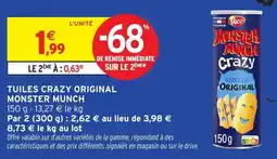 Intermarché Tuiles crazy original monster munch offre