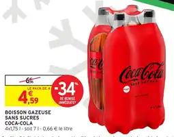 Intermarché Boisson gazeuse sans sucres coca-cola offre
