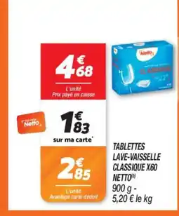 Netto NETTO Tablettes lave-vaisselle classique x60 offre