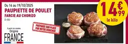 Carrefour Paupiette de poulet farcie au chorizo offre