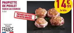 Carrefour Paupiette de poulet farcie au chorizo offre