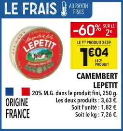 Supeco LEPETIT Camembert offre