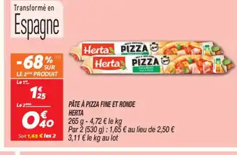 Netto HERTA Pâte à pizza fine et ronde offre