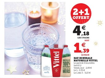 Super U Eau minerale naturelle vittel offre