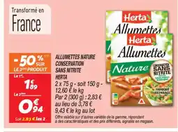 Netto HERTA Allumettes nature conservation sans nitrite offre