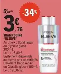 E.Leclerc L'oréal - shampooing offre