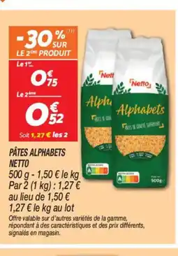 Netto NETTO Pâtes alphabets offre