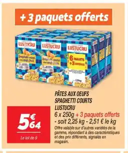 Netto LUSTUCRU Pâtes aux oeufs spaghetti courts offre