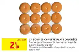 Intermarché 24 bougies chauffe plats colorées offre