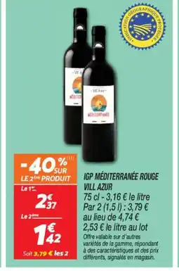 Netto VILL AZUR Igp méditerranée rouge offre