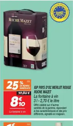 Netto ROCHE MAZET Igp pays d'oc merlot rouge offre