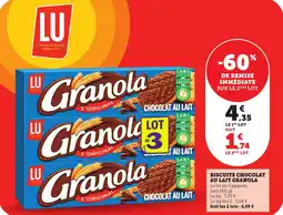 Bi1 Biscuits chocolat au lait granola offre