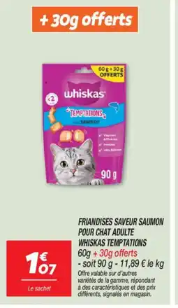 Netto WHISKAS TEMPTATIONS Friandises saveur saumon pour chat adulte offre