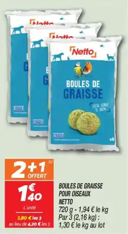 Netto NETTO Boules de graisse pour oiseaux offre