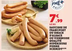 Bi1 Saucisse de francfort ou knack d'alsace ou viennoise qualité supérieure pierre schmidt offre