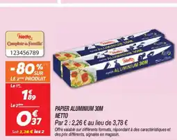 Netto NETTO Papier aluminium 30m offre