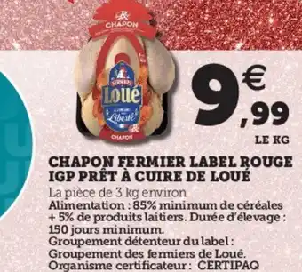 Hyper U Chapon fermier label rouge IGP prêt à cuire de loué offre