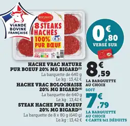 Bi1 Hache vrac nature pur boeuf 20% mg bigard offre