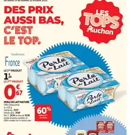 Auchan Supermarché PERLE DE LAIT Nature offre