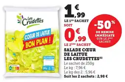Bi1 Salade cœur de laitue les crudettes offre