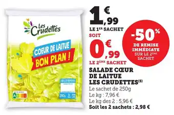 Bi1 Salade cœur de laitue les crudettes offre
