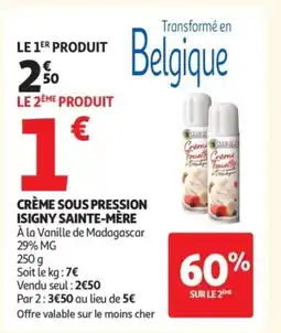 Auchan Supermarché ISIGNY SAINTE-MÈRE Crème sous pression isigny offre