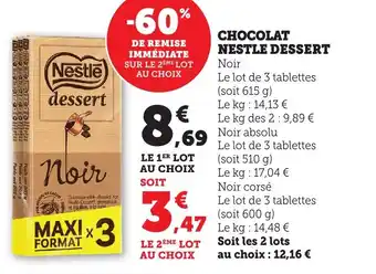 Bi1 Chocolat nestle dessert offre