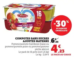 Bi1 Compotes sans sucres ajoutes materne offre