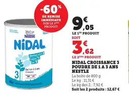 Bi1 Nidal croissance 3 poudre de 1 a 3 ans nestle offre